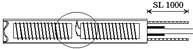 TC in the center of the cartridge near the tube