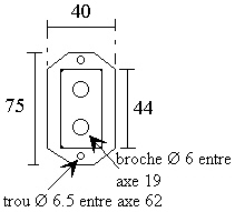 Dessin d'une broche avec ses dimensions.