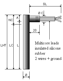 Option 10 a : ''Watertight 90° multicore leads''.