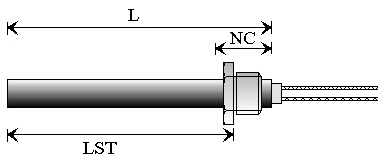 Cartouche basse charge munie de l'option 12 : ''Raccord fileté inversé''.