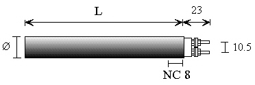 Cartouche basse charge munie de l'option 17b : ''Bornes filetées''.