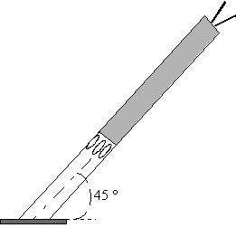 Dessin d'un thermocouple J sur plaquette.